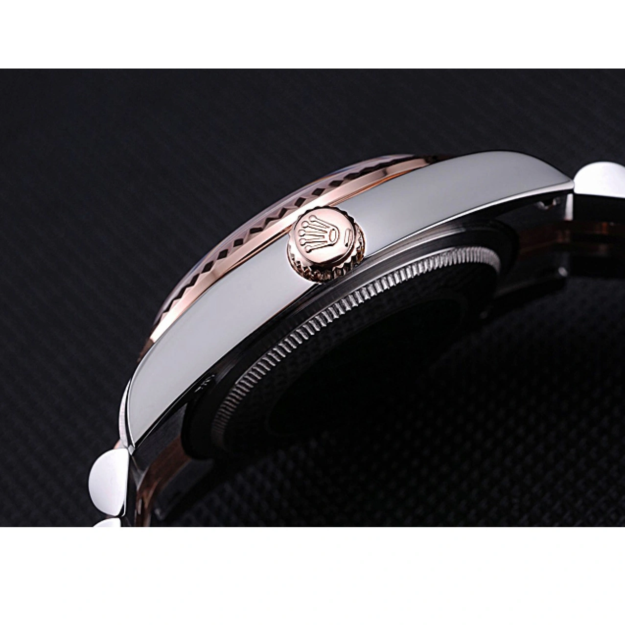 AAA replica watch Rolex Dial 622545 Black Gold and Bracelet Steel DateJust Stainless 1025